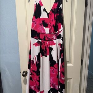 Ashley Stewart Pink & Black Floral Dress Label Detail